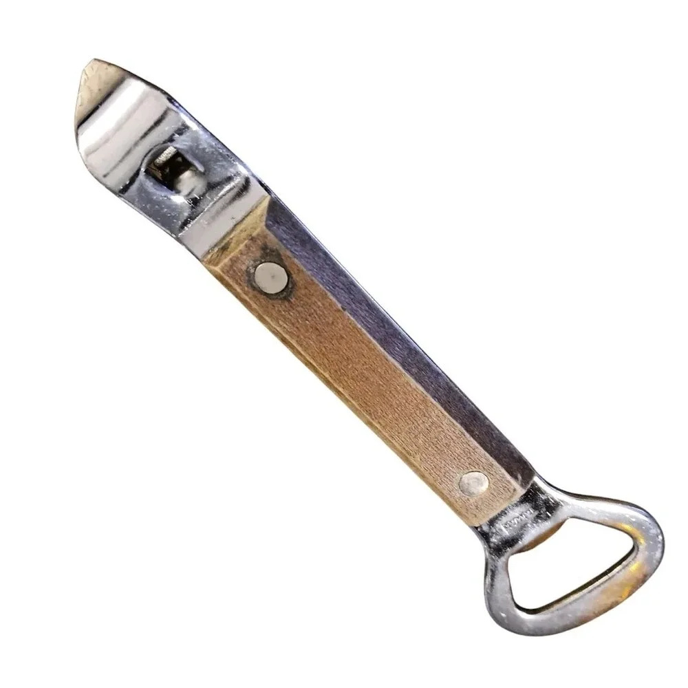 Wood Handle Bottle Can Opener Camp Soda Pop Beer Vintage Collectable Taiwan